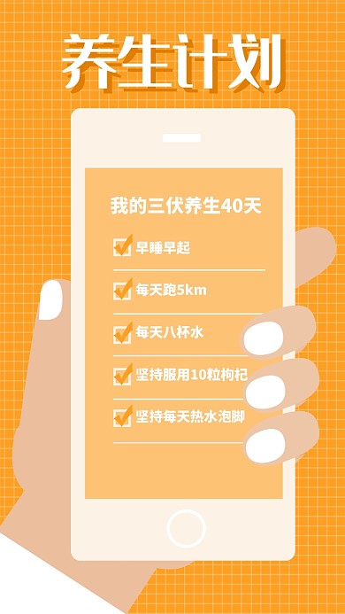 养生计划手机海报