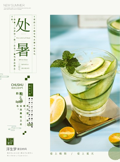 处暑节日节气宣传印刷海报设计