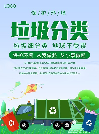 垃圾分类宣传创意印刷海报