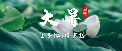 大暑绿色摄影节气宣传公众号首图