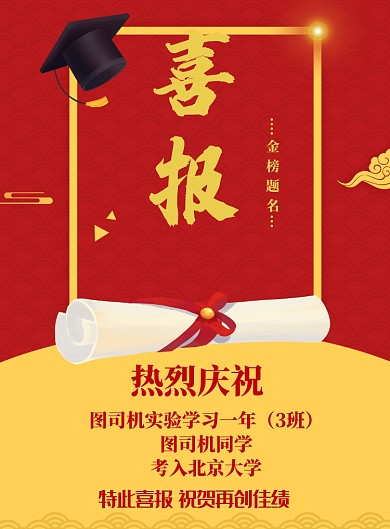 红色喜庆高考状元海报印刷