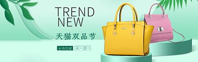 绿色简约天猫双品节电商淘宝淘宝banner