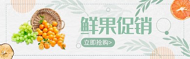 清新鲜果淘宝电商促销banner
