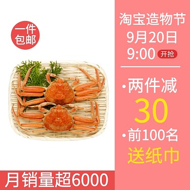 粉色黄色大闸蟹造物节打折优惠直通车