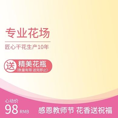 粉色黄色紫红优雅清新教师节送礼干花直通车