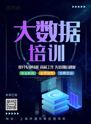 现代简约大气大数据培训印刷海报