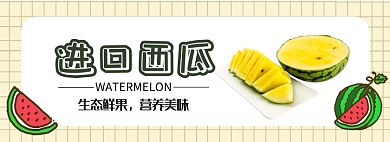 进口西瓜限时促销淘宝banner