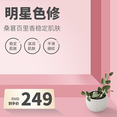 双11粉色清新促销化妆美容电商直通车