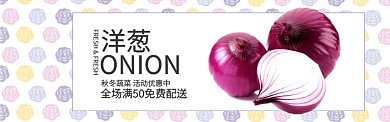 红色水果蔬菜洋葱促销banner