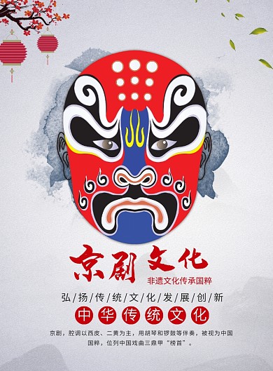 中国风京剧文化印刷海报