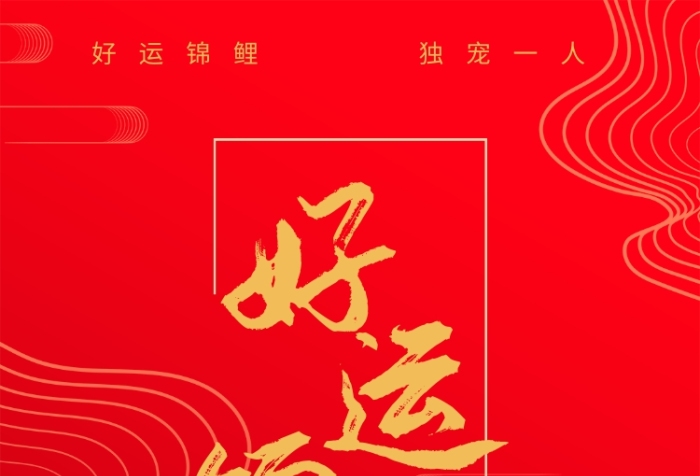 红色大气好运锦鲤宣传海报