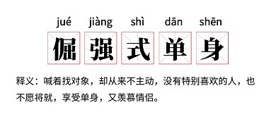网络热词倔强式单身公众号首图