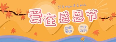 爱在感恩节全场包邮促销价淘宝banner