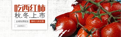 红色水果蔬菜西红柿促销banner