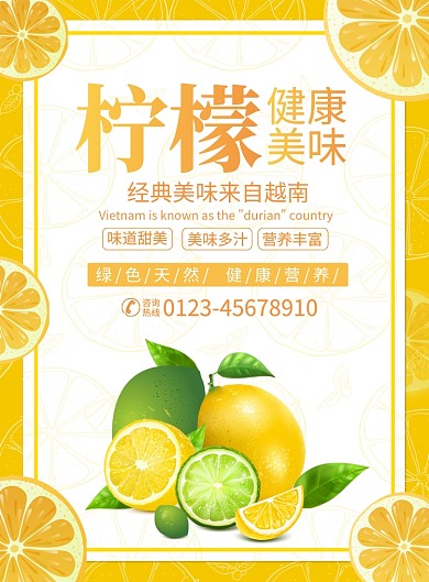 健康柠檬水果促销宣传广告印刷海报