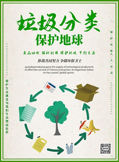 垃圾分类保护地球印刷海报