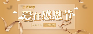 金色闪耀感恩节钜惠淘宝banner