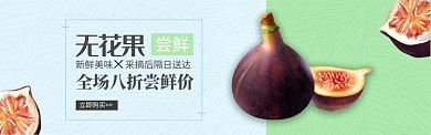 绿色水果新鲜无花果上市促销banner