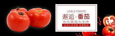 红色水果蔬菜西红柿番茄促销banner