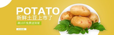 黄色水果蔬菜土豆促销banner