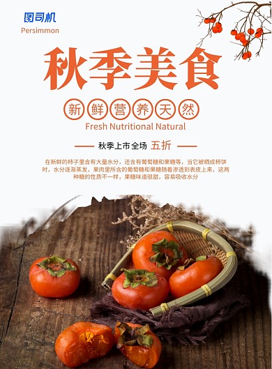 简约秋季美食摄影图宣传印刷海报