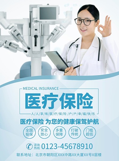医疗保险宣传广告印刷海报