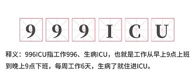 网络热词996icu公众号首图
