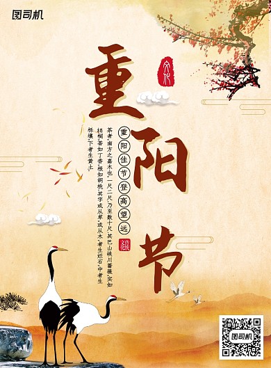 橙色创意重阳节海报