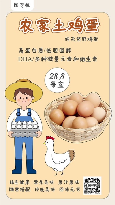农家土鸡蛋宣传海报