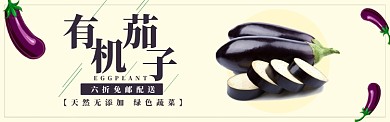 紫色水果蔬菜茄子促销banner