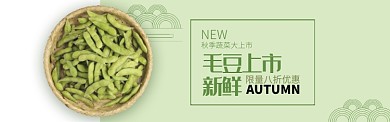 绿色秋冬蔬菜毛豆上市促销banner