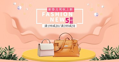 新势力周秋上新女士包包箱包淘宝促销海报