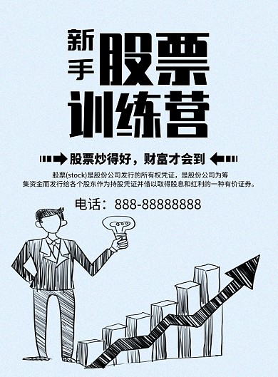 股票训练营印刷海报模板