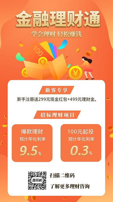 金融理财宣传促销手机海报