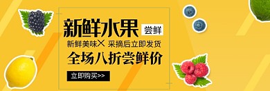 新鲜水果限时包邮淘宝banner