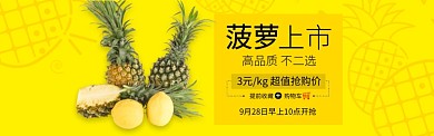 黄色水果菠萝凤梨促销banner