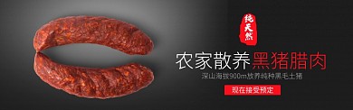 红黑美食农产品肉类腊肠促销banner