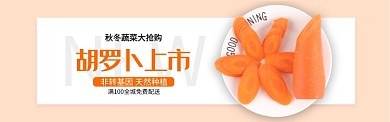 红色水果蔬菜胡罗卜促销banner