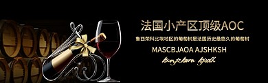 葡萄酒黑色法国红酒淘宝banner