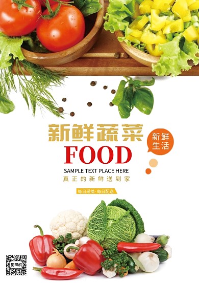 创意时尚新鲜蔬菜海报