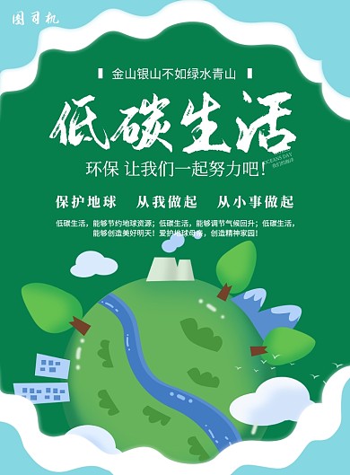 低碳生活环境保护印刷海报