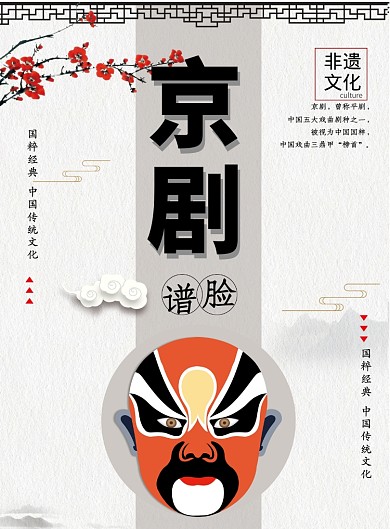 中国风京剧脸谱印刷海报