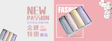 天猫秋冬纯棉内裤上新优惠活动淘宝banner