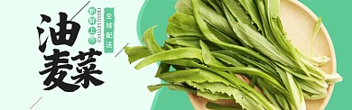 绿色水果蔬菜油麦菜促销淘宝banner