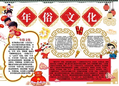 年俗文化习俗小报