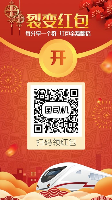 红包分享裂变春运海报