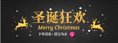 圣诞狂欢黑金海报banner