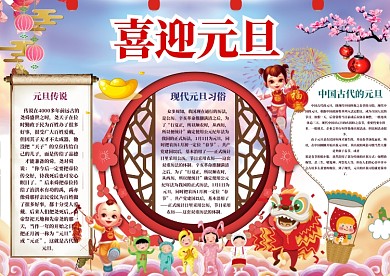 欢乐庆元旦小报