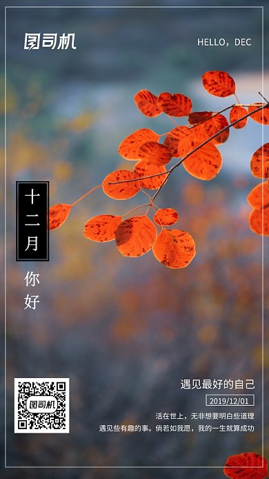 简约大气十二月你还宣传手机海报