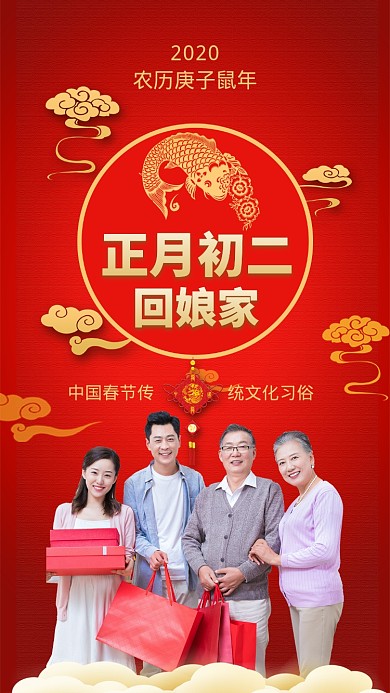 正月初二回娘家手机海报